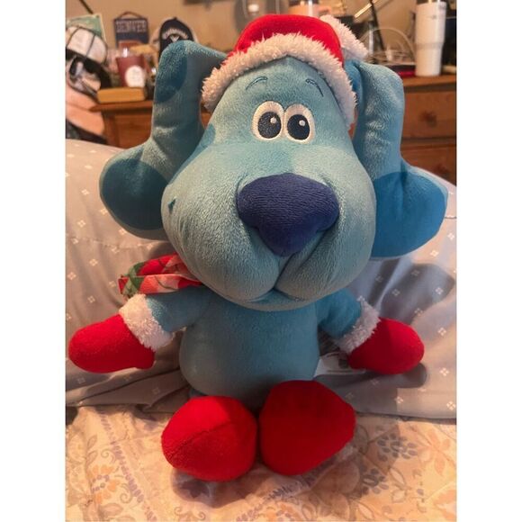 Nickelodeon Multicolor Blues Clues With Santa Hat Christmas Dog 15" - Picture 11 of 12
